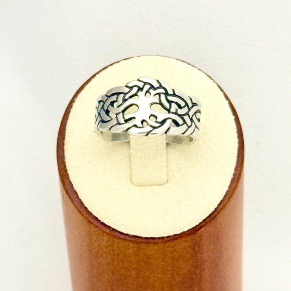 Vintage Tree of Life Sterling Silver Celtic Ring - Size 10.75 - Picture 1 of 9